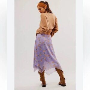NWOT New Free People Garden Party Floral Midi Skirt l Medium